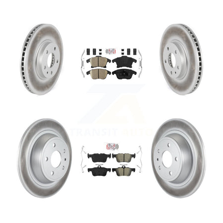 Front Ceramic Rear Semi-Metallic Pad & Coated Brake Rotor Kit For Ford Fusion Lincoln MKZ KGA-102526