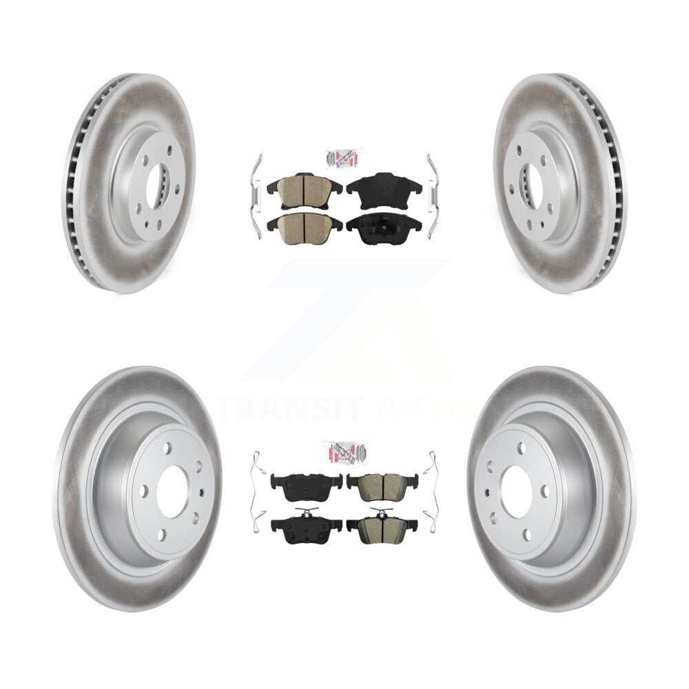 Front Ceramic Rear Semi-Metallic Pad & Coated Brake Rotor Kit For Ford Fusion Lincoln MKZ KGA-102527