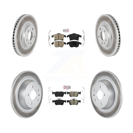 Front Ceramic Rear Semi-Metallic Pad & Coated Brake Rotor Kit For Ford Fusion Lincoln MKZ KGA-102527