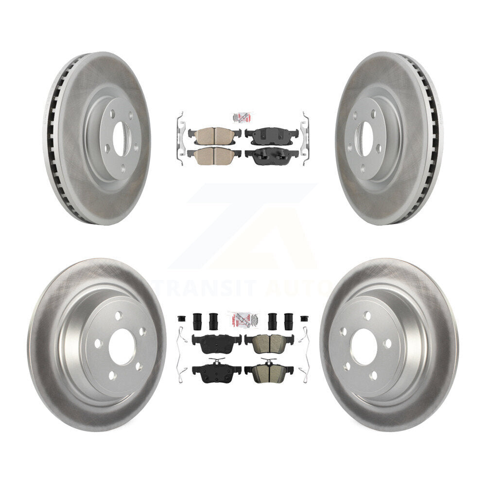 Front Ceramic Rear Semi-Metallic Pad Coated Disc Brake Rotors Kit For Lincoln Continental KGA-102530