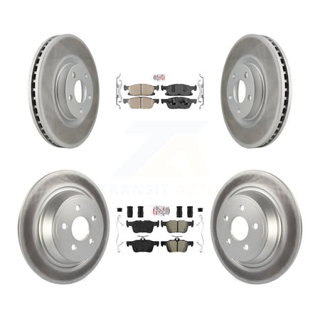Front Ceramic Rear Semi-Metallic Pad Coated Disc Brake Rotors Kit For Lincoln Continental KGA-102530