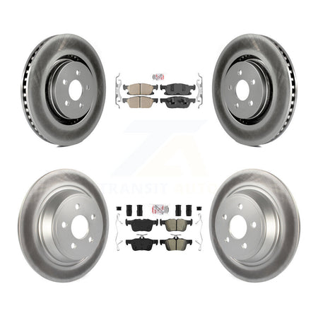 Front Ceramic Rear Semi-Metallic Pad & Coated Brake Rotor Kit For Ford Fusion Lincoln MKZ KGA-102531