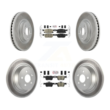 Front Ceramic Rear Semi-Metallic Pads And Coated Disc Brake Rotors Kit For Ford Edge KGA-102532