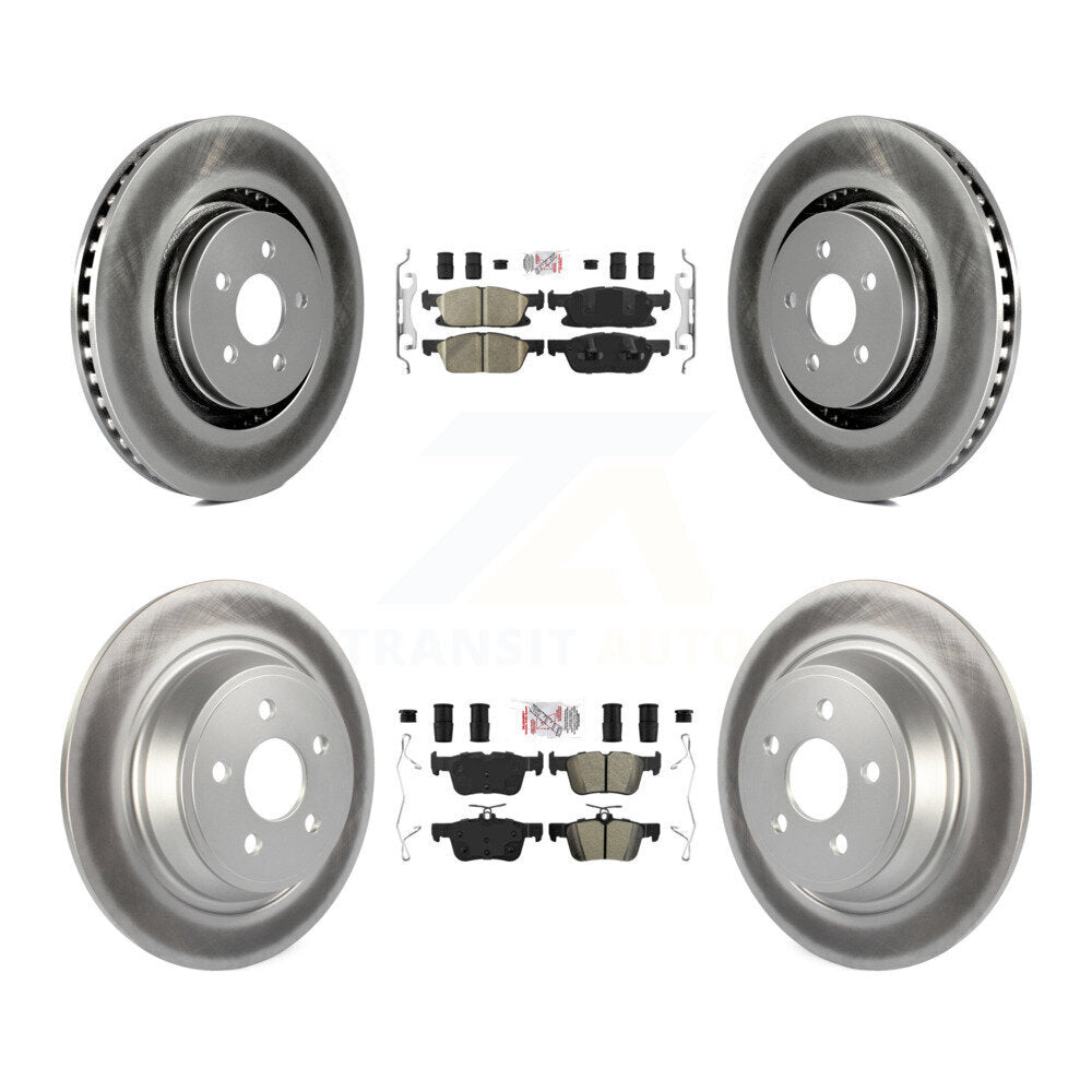 Front Ceramic Rear Semi-Metallic Pad Coat Brake Rotors Kit For Ford Edge Lincoln Nautilus KGA-102534