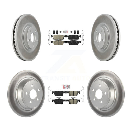 Front Ceramic Rear Semi-Metallic Pads And Coated Disc Brake Rotors Kit For Ford Edge KGA-102536
