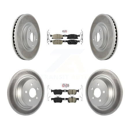 Front Ceramic Rear Semi-Metallic Pads And Coated Disc Brake Rotors Kit For Ford Edge KGA-102537