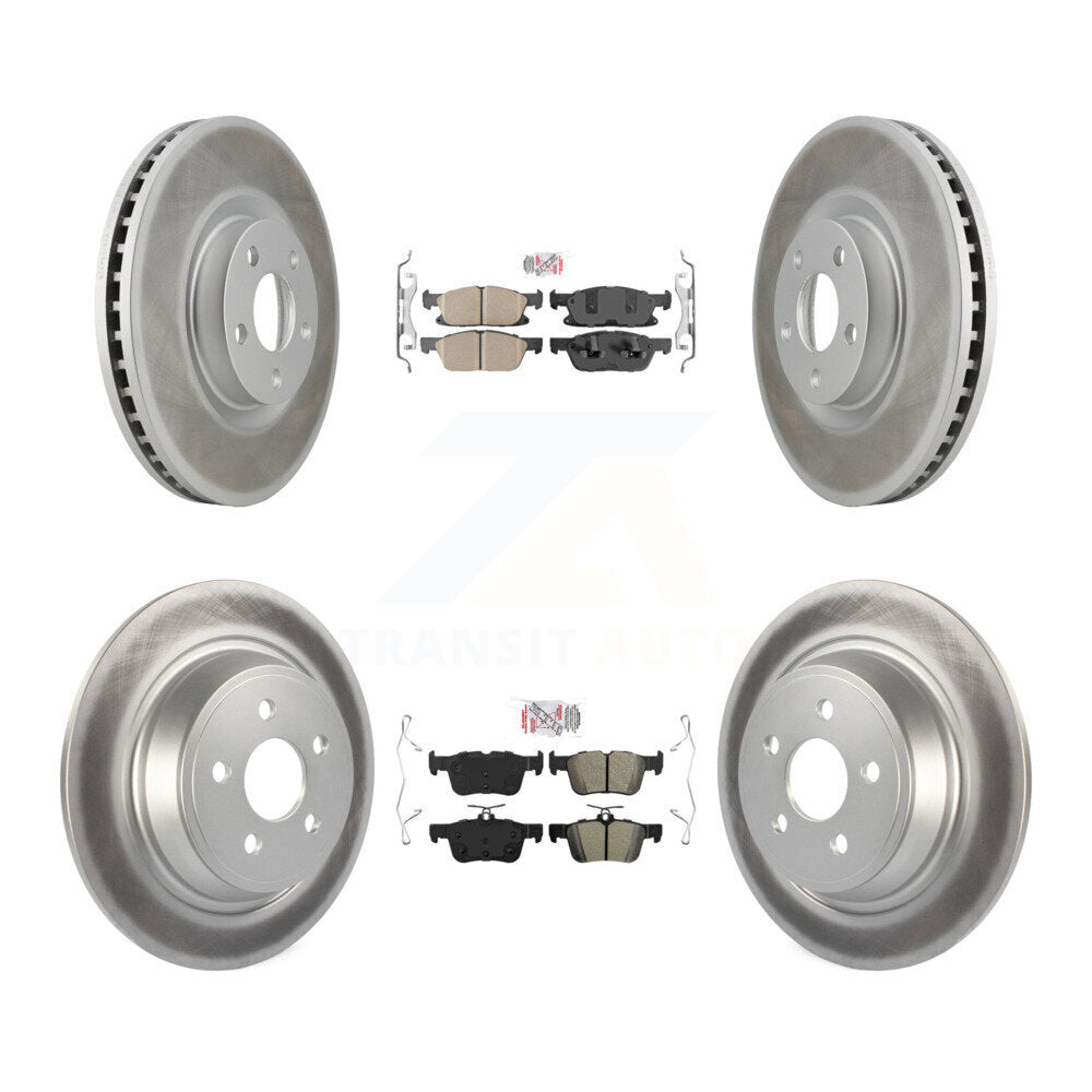Front Ceramic Rear Semi-Metallic Pad Coated Disc Brake Rotors Kit For Lincoln Continental KGA-102540