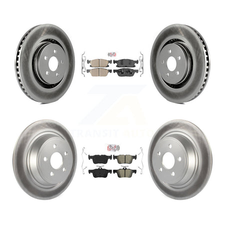 Front Ceramic Rear Semi-Metallic Pad & Coated Brake Rotor Kit For Ford Fusion Lincoln MKZ KGA-102541
