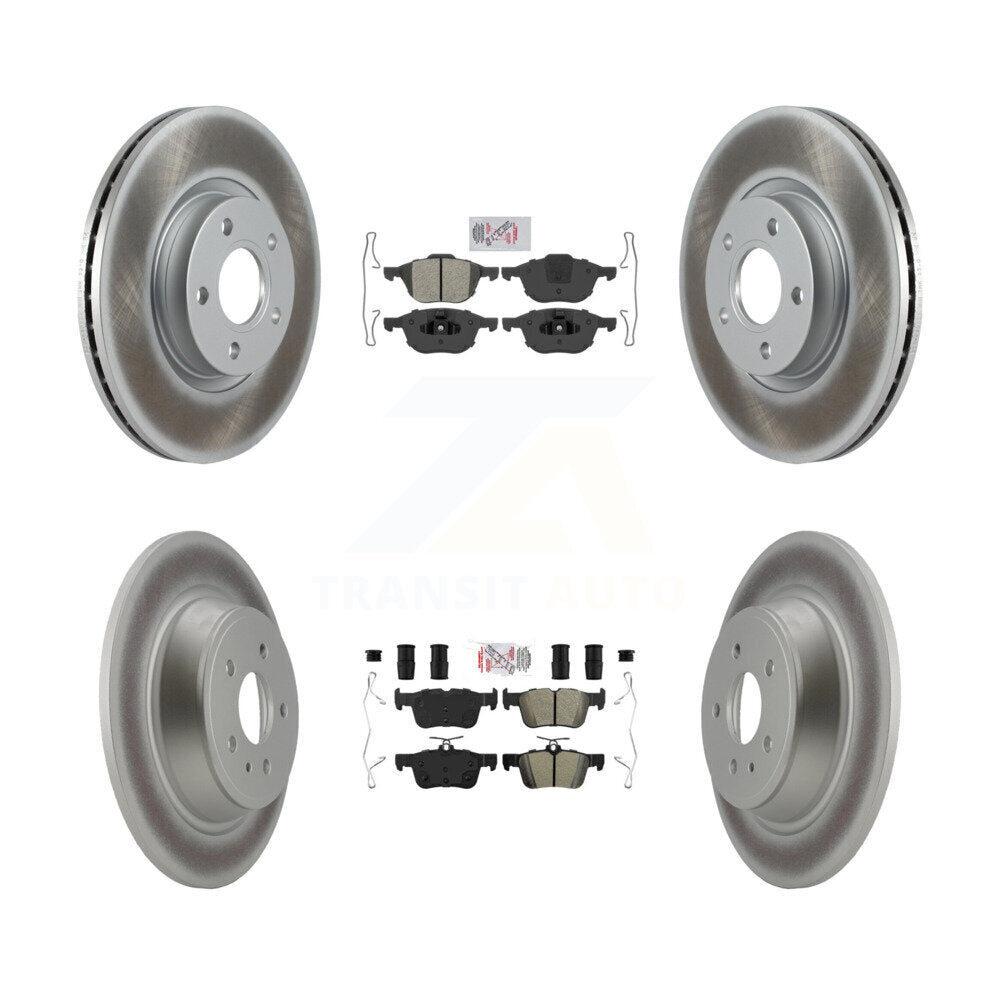 Front Rear Semi-Metallic Pads And Coated Disc Brake Rotors Kit For Ford Escape KGA-102549