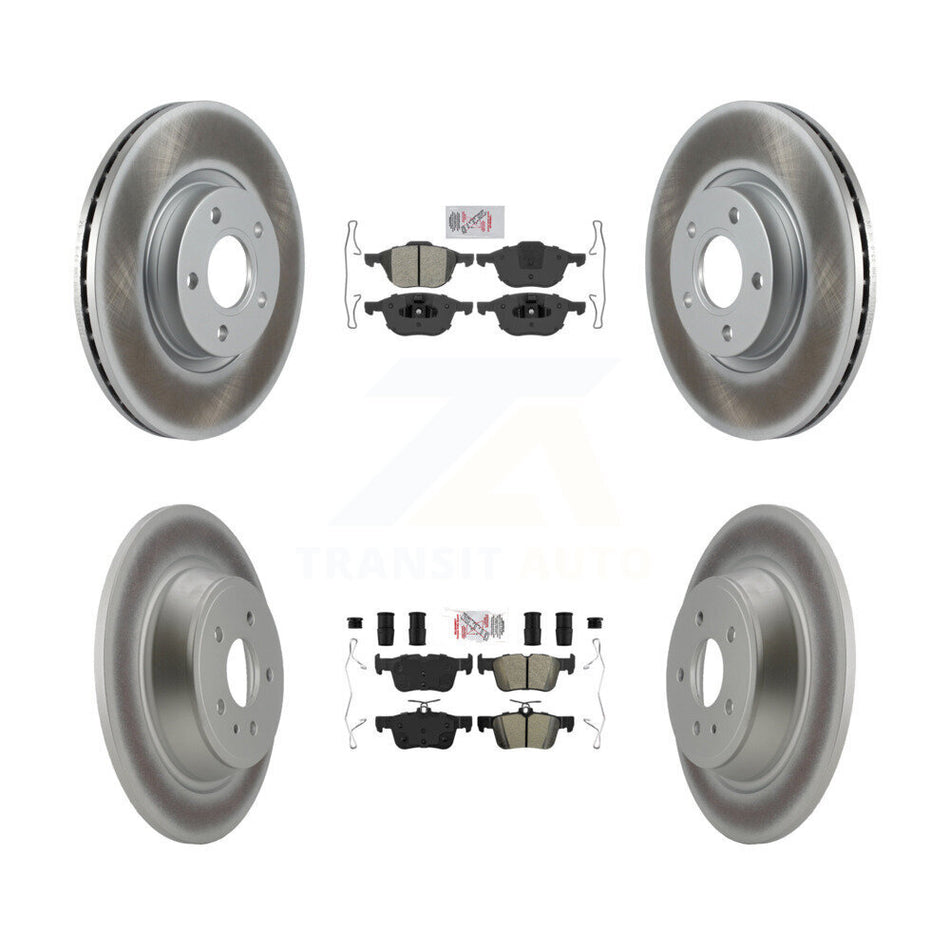 Front Rear Semi-Metallic Pads And Coated Disc Brake Rotors Kit For Ford Escape KGA-102549