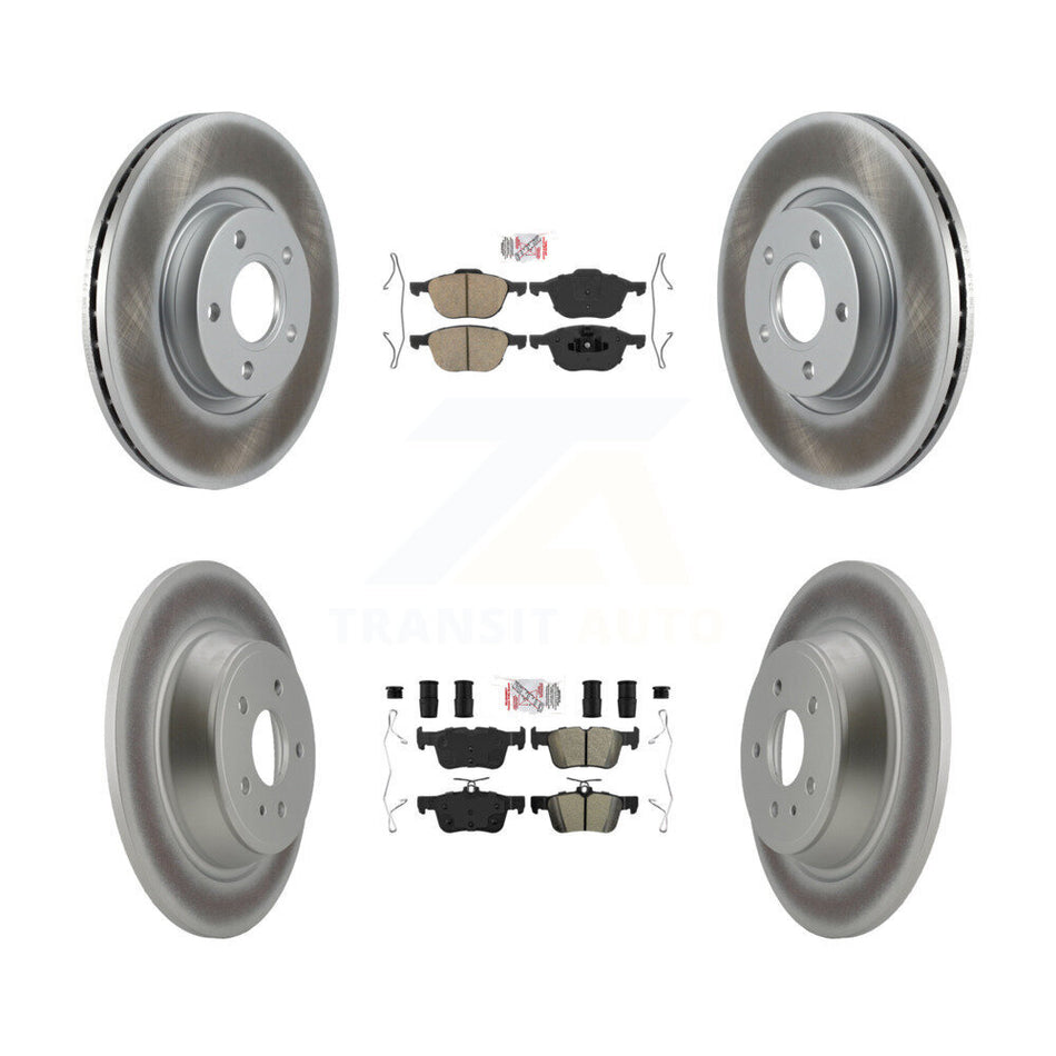 Front Ceramic Rear Semi-Metallic Pads And Coated Disc Brake Rotors Kit For Ford Escape KGA-102550