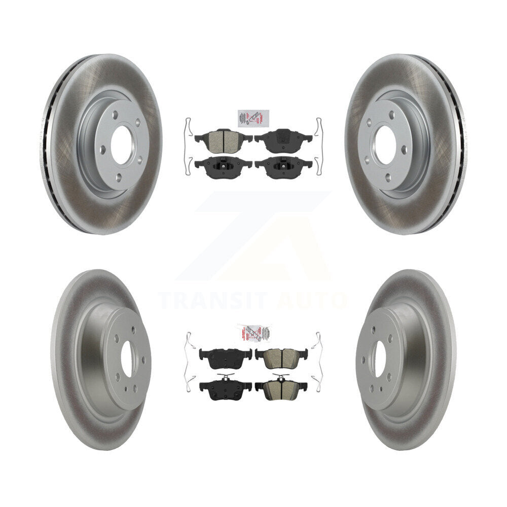 Front Rear Semi-Metallic Pads And Coated Disc Brake Rotors Kit For Ford Escape KGA-102554