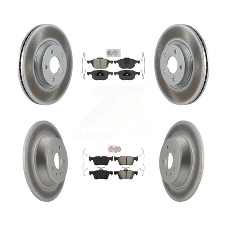 Front Rear Semi-Metallic Pads And Coated Disc Brake Rotors Kit For Ford Escape KGA-102554