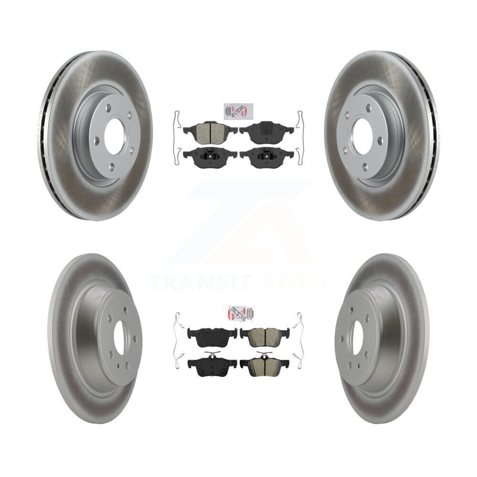 Front Rear Semi-Metallic Pads And Coated Disc Brake Rotors Kit For Ford Escape KGA-102554