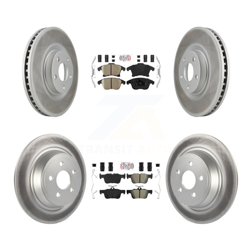 Front Ceramic Rear Semi-Metallic Pad & Coated Brake Rotor Kit For Ford SSV Plug-In Hybrid KGA-102572