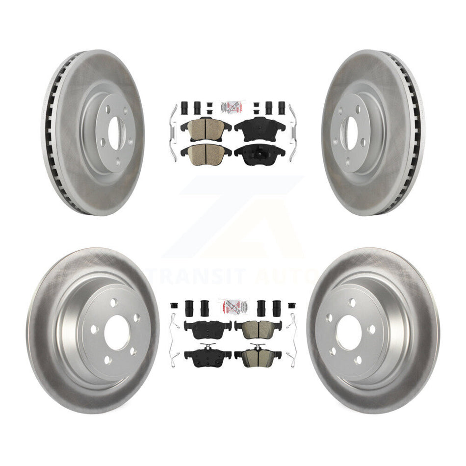 Front Ceramic Rear Semi-Metallic Pad & Coated Brake Rotor Kit For Ford SSV Plug-In Hybrid KGA-102572