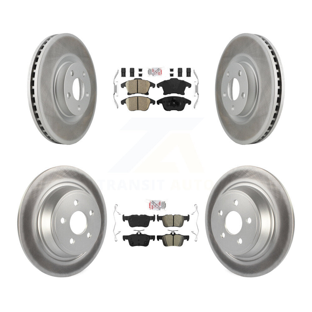 Front Ceramic Rear Semi-Metallic Pad & Coated Brake Rotor Kit For Ford SSV Plug-In Hybrid KGA-102574