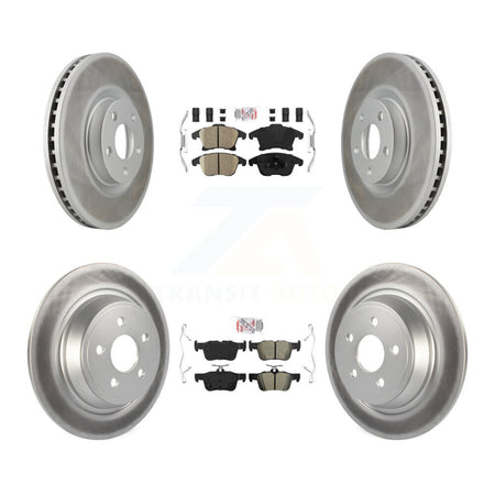 Front Ceramic Rear Semi-Metallic Pad & Coated Brake Rotor Kit For Ford SSV Plug-In Hybrid KGA-102574