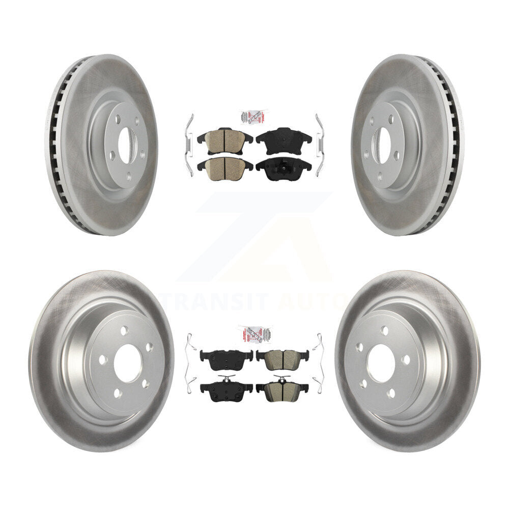 Front Ceramic Rear Semi-Metallic Pad & Coated Brake Rotor Kit For Ford SSV Plug-In Hybrid KGA-102575