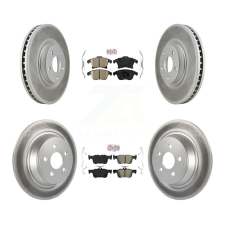 Front Ceramic Rear Semi-Metallic Pad & Coated Brake Rotor Kit For Ford SSV Plug-In Hybrid KGA-102575