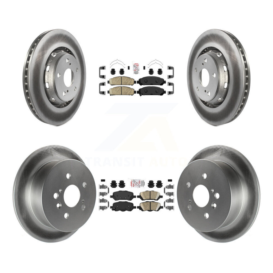 Front Rear Ceramic Pads And Coated Disc Brake Rotors Kit For 2009-2016 Toyota Venza KGA-102578