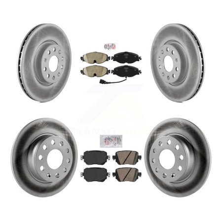 Front Rear Ceramic Pad Coated Brake Rotor Kit For Volkswagen Golf SportWagen GTI Alltrack KGA-102583