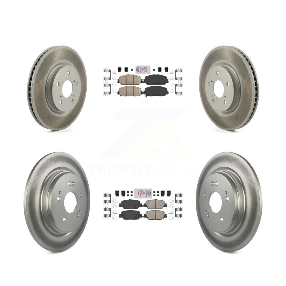 Front Rear Ceramic Pads And Coated Disc Brake Rotors Kit For Honda CR-V KGA-102599