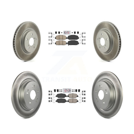 Front Rear Ceramic Pads And Coated Disc Brake Rotors Kit For Honda CR-V KGA-102599