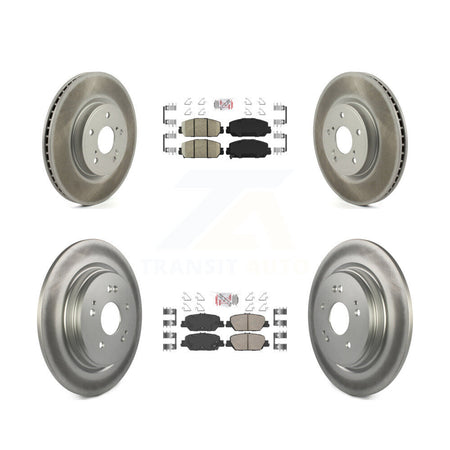 Front Rear Ceramic Pads And Coated Disc Brake Rotors Kit For Honda CR-V KGA-102602