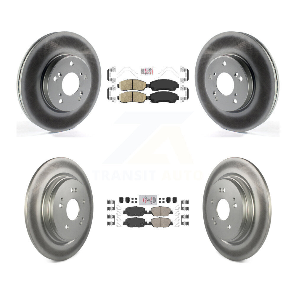 Front Rear Ceramic Pads And Coated Disc Brake Rotors Kit For Honda CR-V KGA-102607