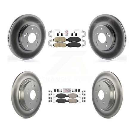 Front Rear Ceramic Pads And Coated Disc Brake Rotors Kit For Honda CR-V KGA-102608