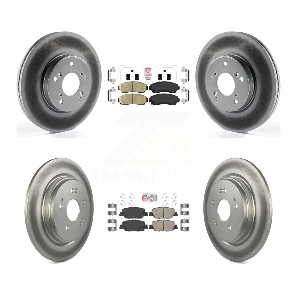 Front Rear Ceramic Pads And Coated Disc Brake Rotors Kit For Honda CR-V KGA-102614
