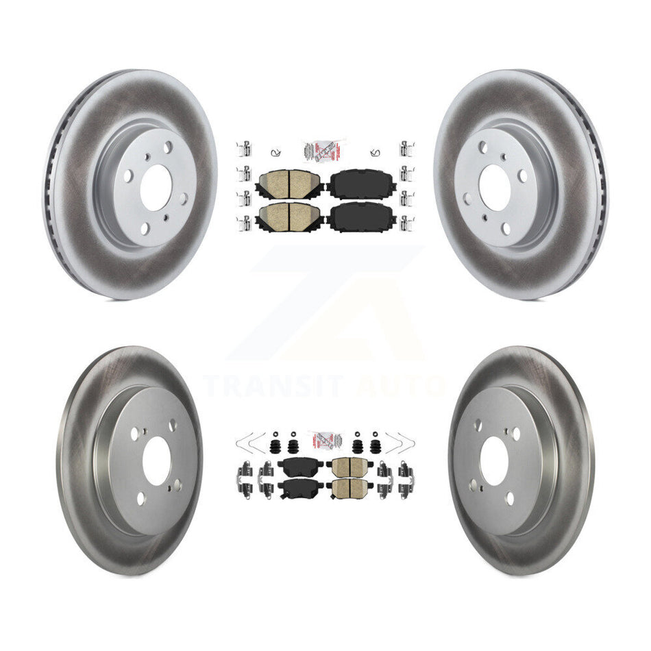 Front Rear Ceramic Pads And Coated Disc Brake Rotors Kit For Toyota Yaris KGA-102615