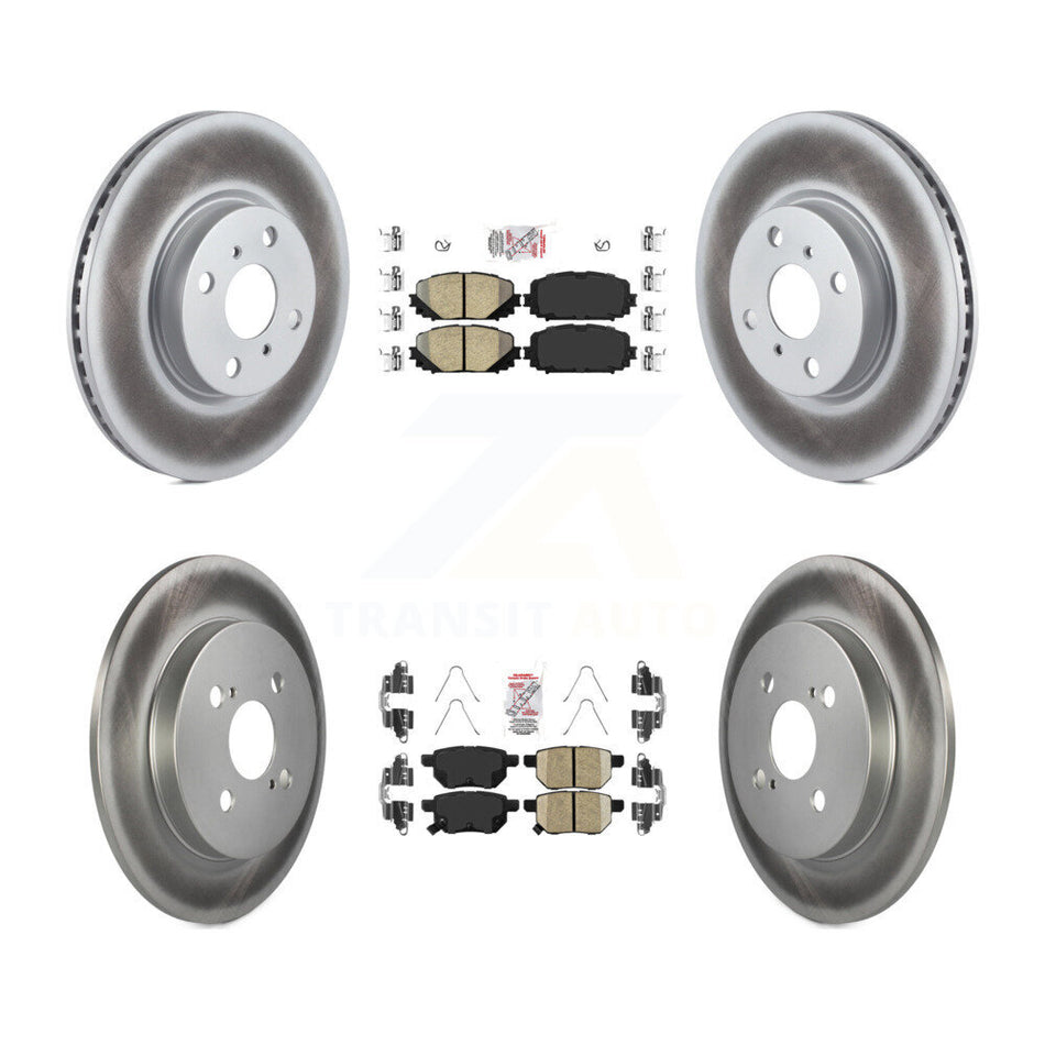 Front Rear Ceramic Pads And Coated Disc Brake Rotors Kit For Toyota Yaris KGA-102616