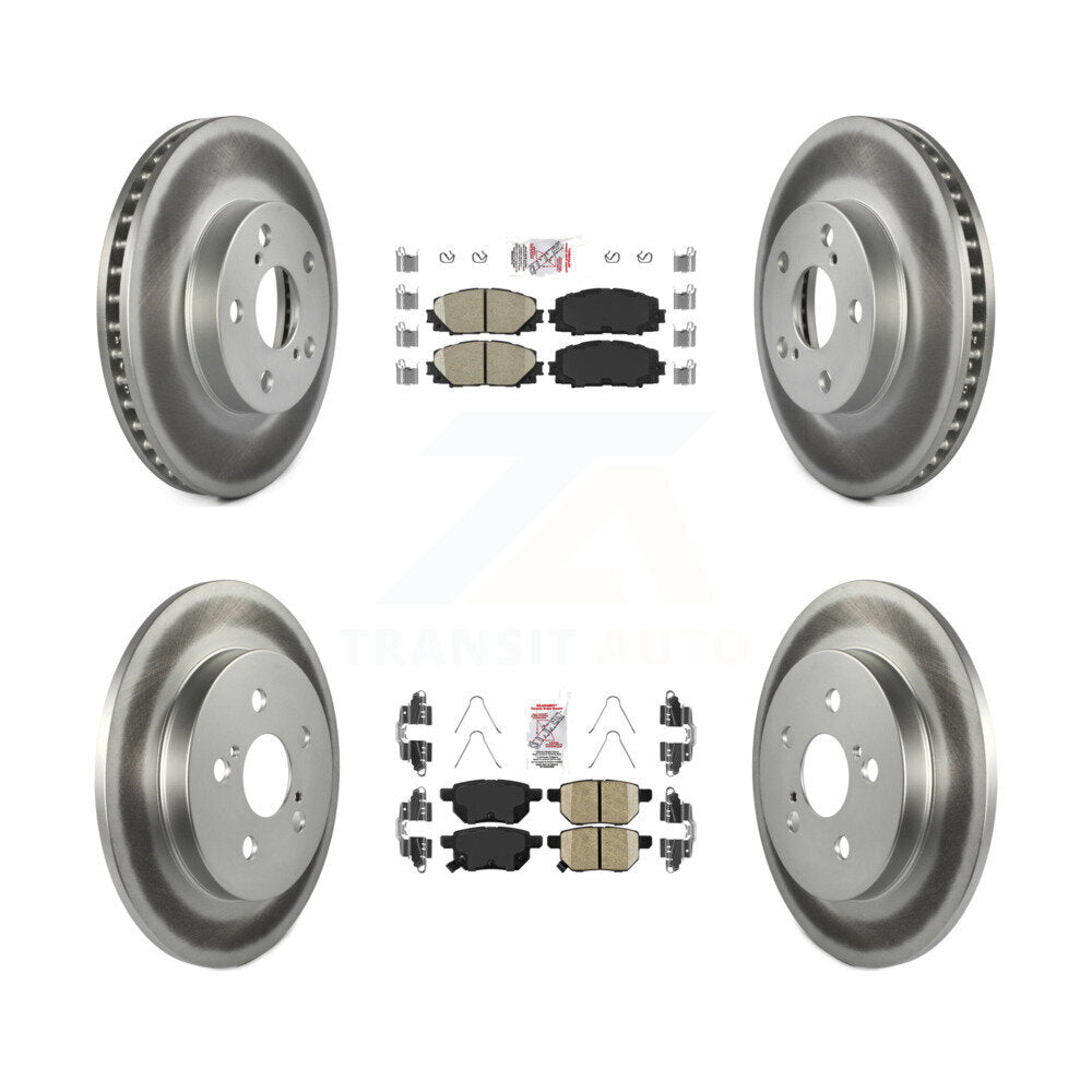 Front Rear Ceramic Pad Coated Disc Brake Rotors Kit For Toyota Prius Lexus CT200h Plug-In KGA-102620