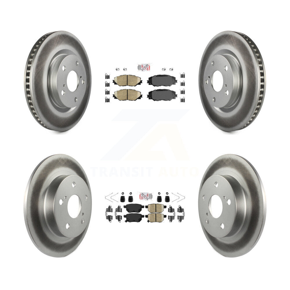 Front Rear Ceramic Pads And Coated Disc Brake Rotors Kit For 2011-2016 Scion tC KGA-102621