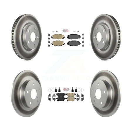 Front Rear Ceramic Pads And Coated Disc Brake Rotors Kit For 2011-2016 Scion tC KGA-102621