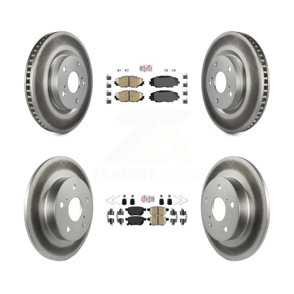 Front Rear Ceramic Pads And Coated Disc Brake Rotors Kit For 2011-2016 Scion tC KGA-102621