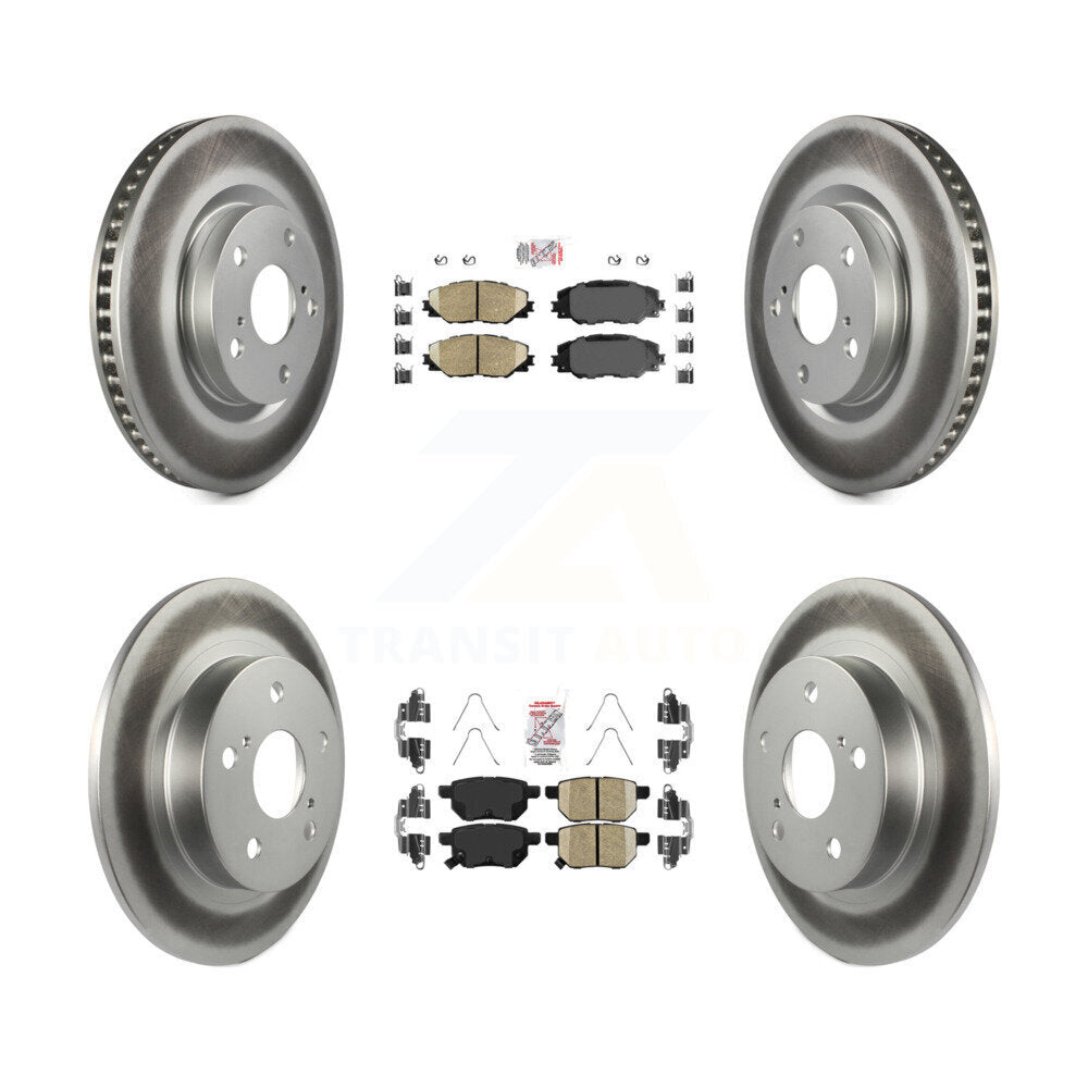 Front Rear Ceramic Pads And Coated Disc Brake Rotors Kit For 2011-2016 Scion tC KGA-102622