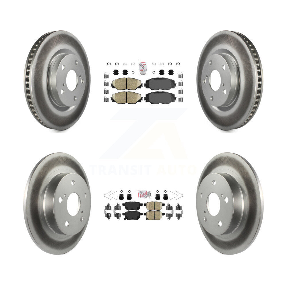 Front Rear Ceramic Pads And Coated Disc Brake Rotors Kit For 2011-2016 Scion tC KGA-102627
