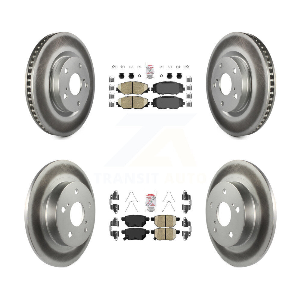 Front Rear Ceramic Pads And Coated Disc Brake Rotors Kit For 2011-2016 Scion tC KGA-102628