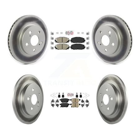 Front Rear Ceramic Pad & Coated Disc Brake Rotor Kit For Toyota Corolla Prius Prime AWD-e KGA-102630