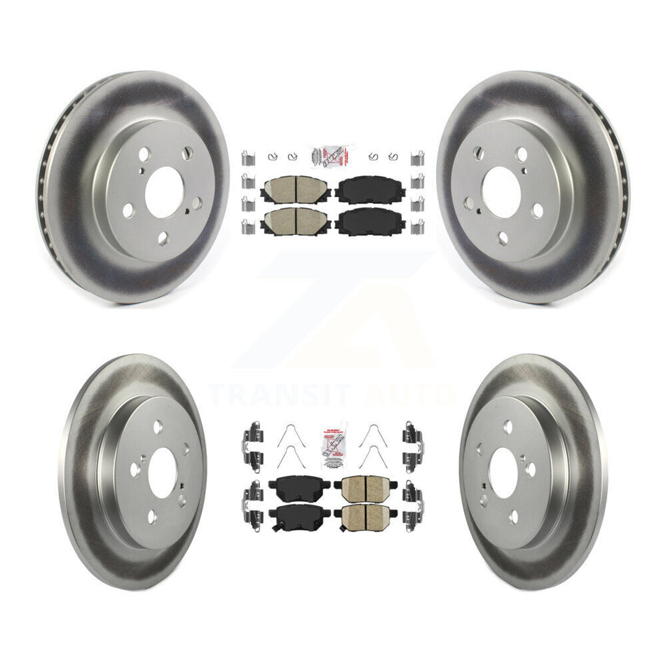 Front Rear Ceramic Pad & Coated Disc Brake Rotor Kit For Toyota Corolla Prius Prime AWD-e KGA-102631