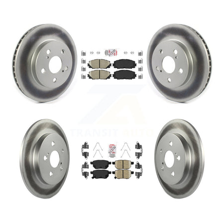 Front Rear Ceramic Pad & Coated Disc Brake Rotor Kit For Toyota Corolla Prius Prime AWD-e KGA-102632