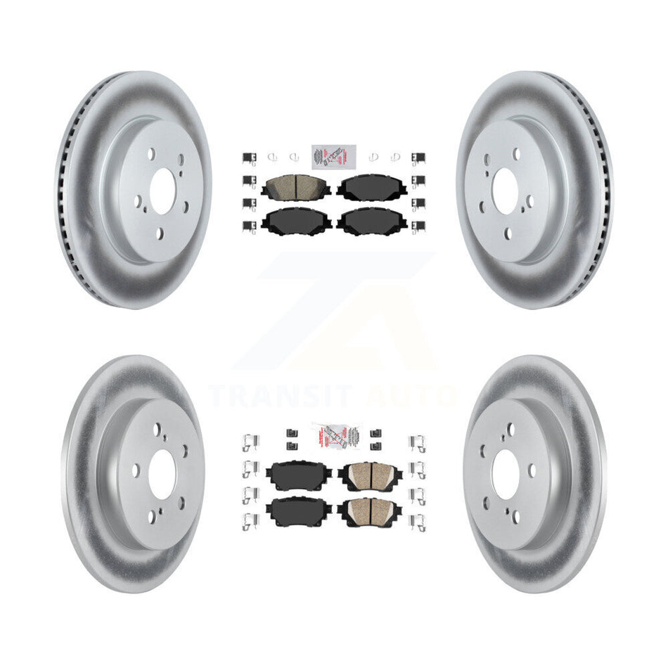 Front Rear Ceramic Pads And Coated Disc Brake Rotors Kit For Toyota Corolla KGA-102638
