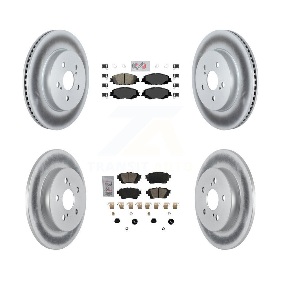 Front Rear Ceramic Pads And Coated Disc Brake Rotors Kit For Toyota Corolla KGA-102640