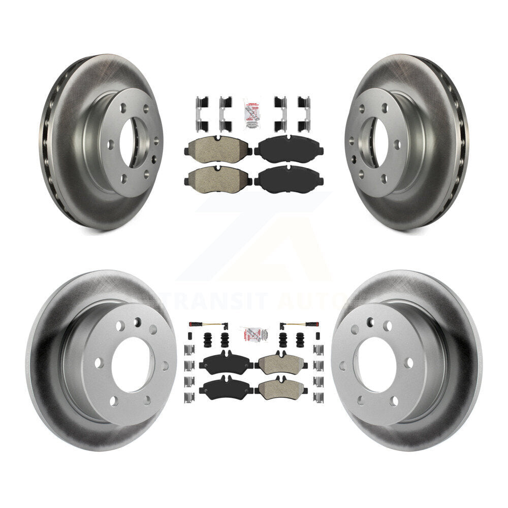 Front Rear Semi-Metallic Pad Coated Brake Rotor Kit For Sprinter 2500 Mercedes-Benz Dodge KGA-102644