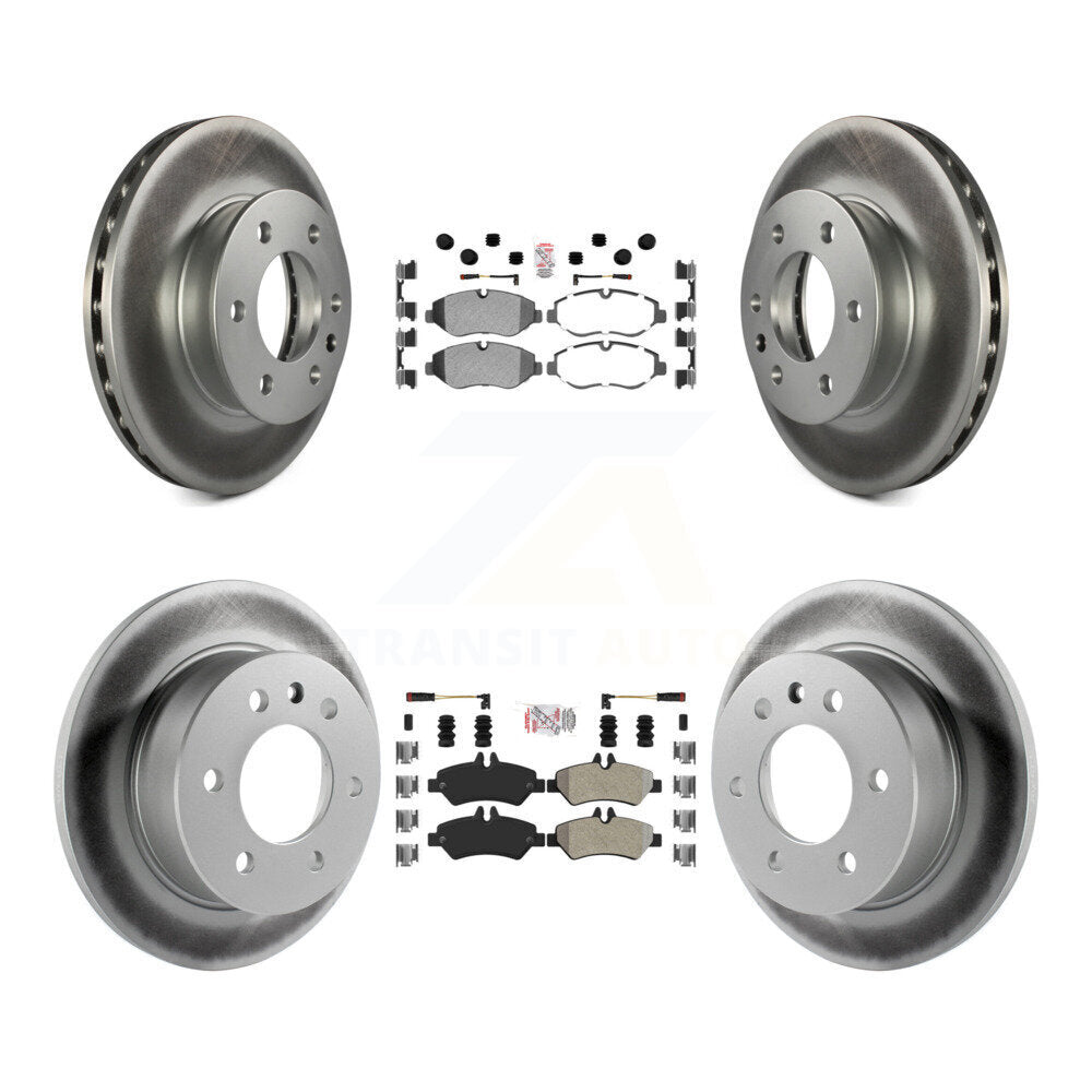 Front Rear Semi-Metallic Pad Coated Brake Rotor Kit For Sprinter 2500 Mercedes-Benz Dodge KGA-102645