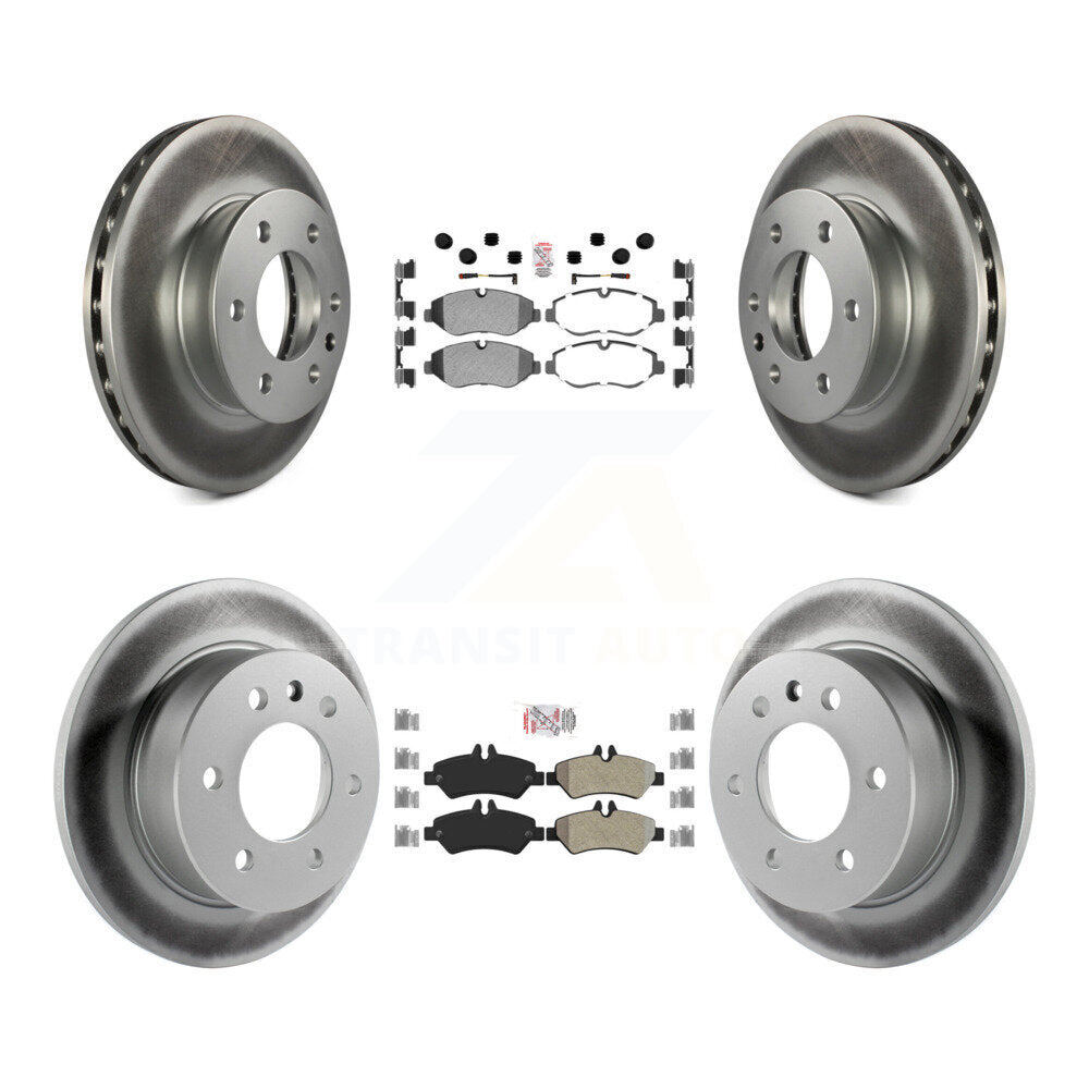 Front Rear Semi-Metallic Pad Coated Brake Rotor Kit For Sprinter 2500 Mercedes-Benz Dodge KGA-102647