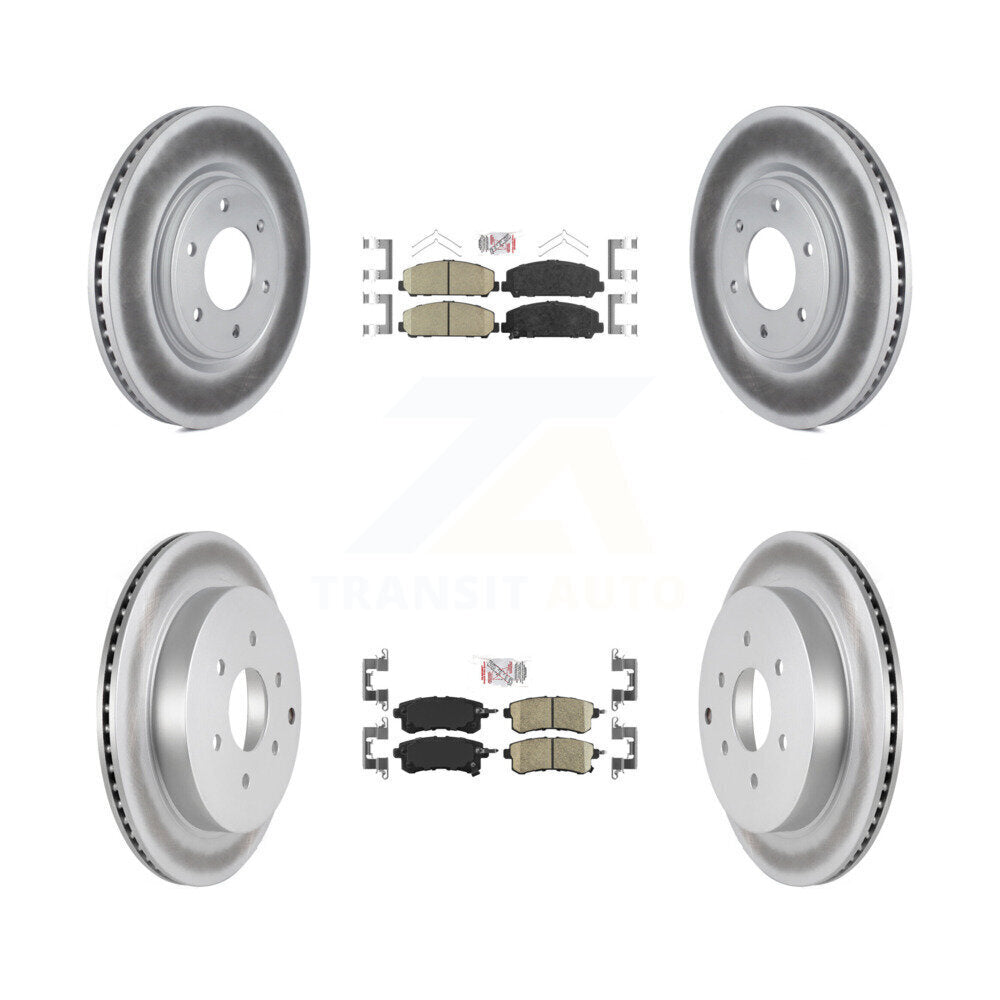 Front Rear Ceramic Pad & Coated Disc Brake Rotor Kit For INFINITI QX80 Nissan Armada QX56 KGA-102649